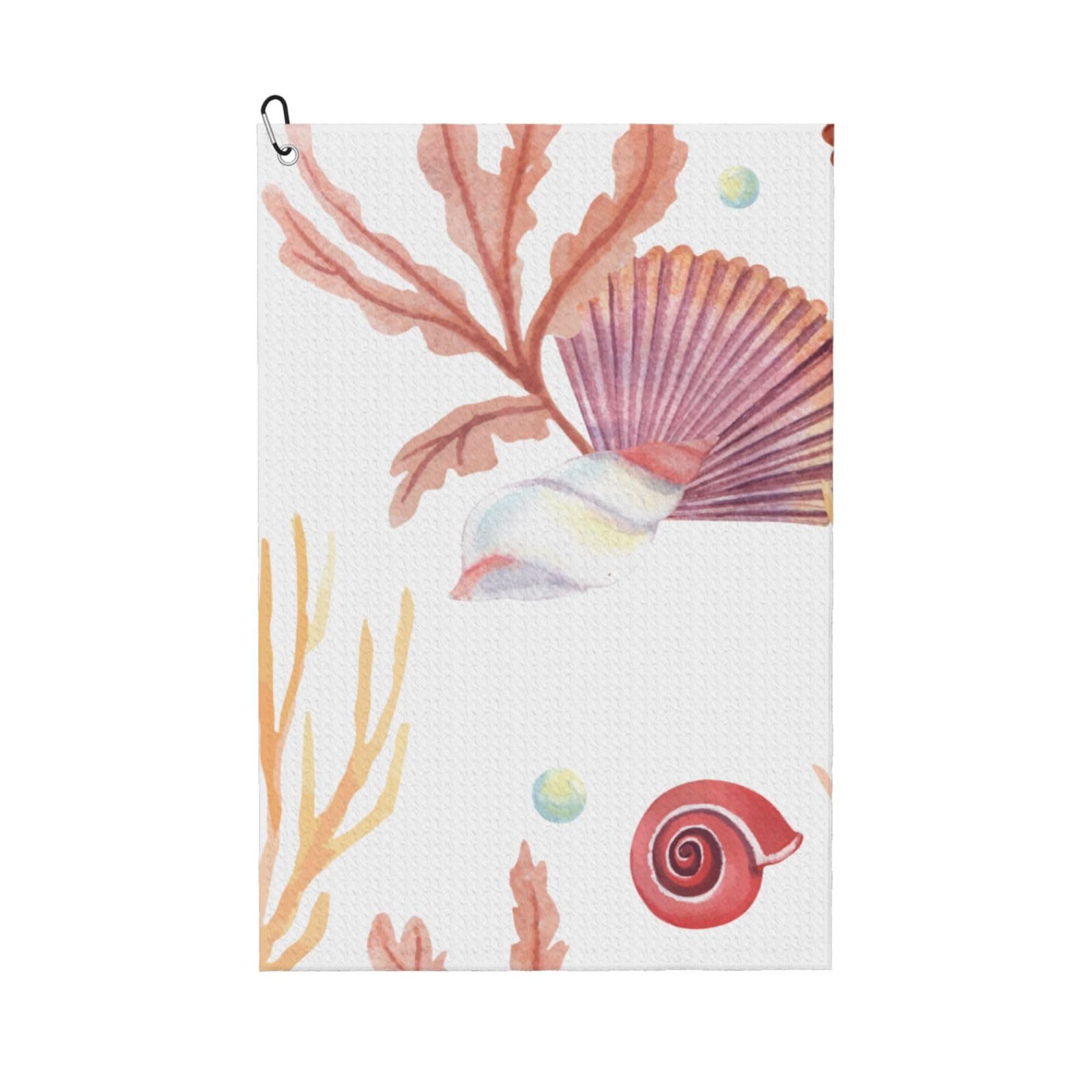 Hnnkloy Sea Shell, 16x24 in Portable Waffle Golf Towels with Carabiner Clip for Golf Bag