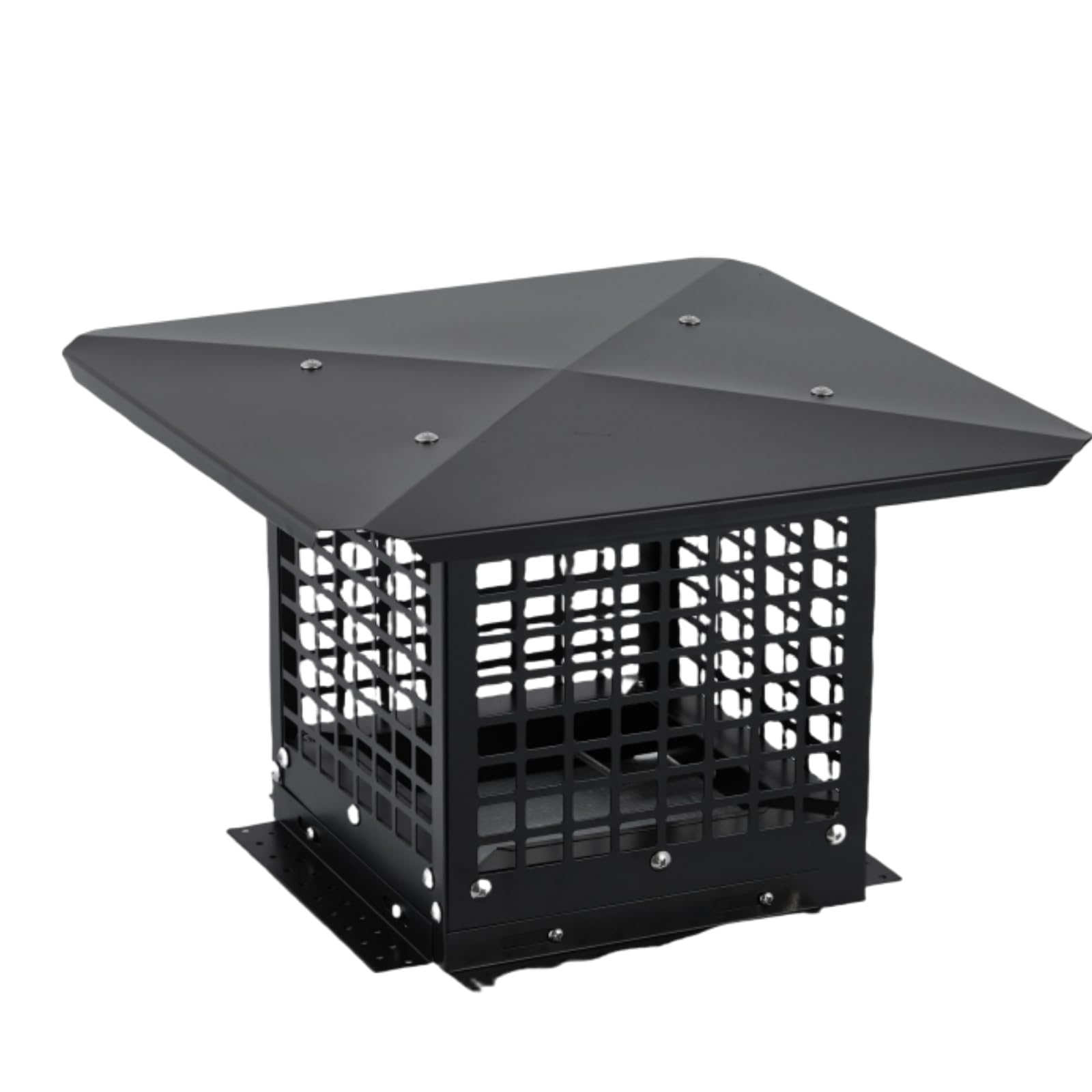 Garvee Chimney Cowl 13x13 Inch Base, 304 Stainless Steel Chimney Cap with Bird Guard, Square Fireplace Flue Rain Cap Weatherproof Roof Vent Cover for UK Pots