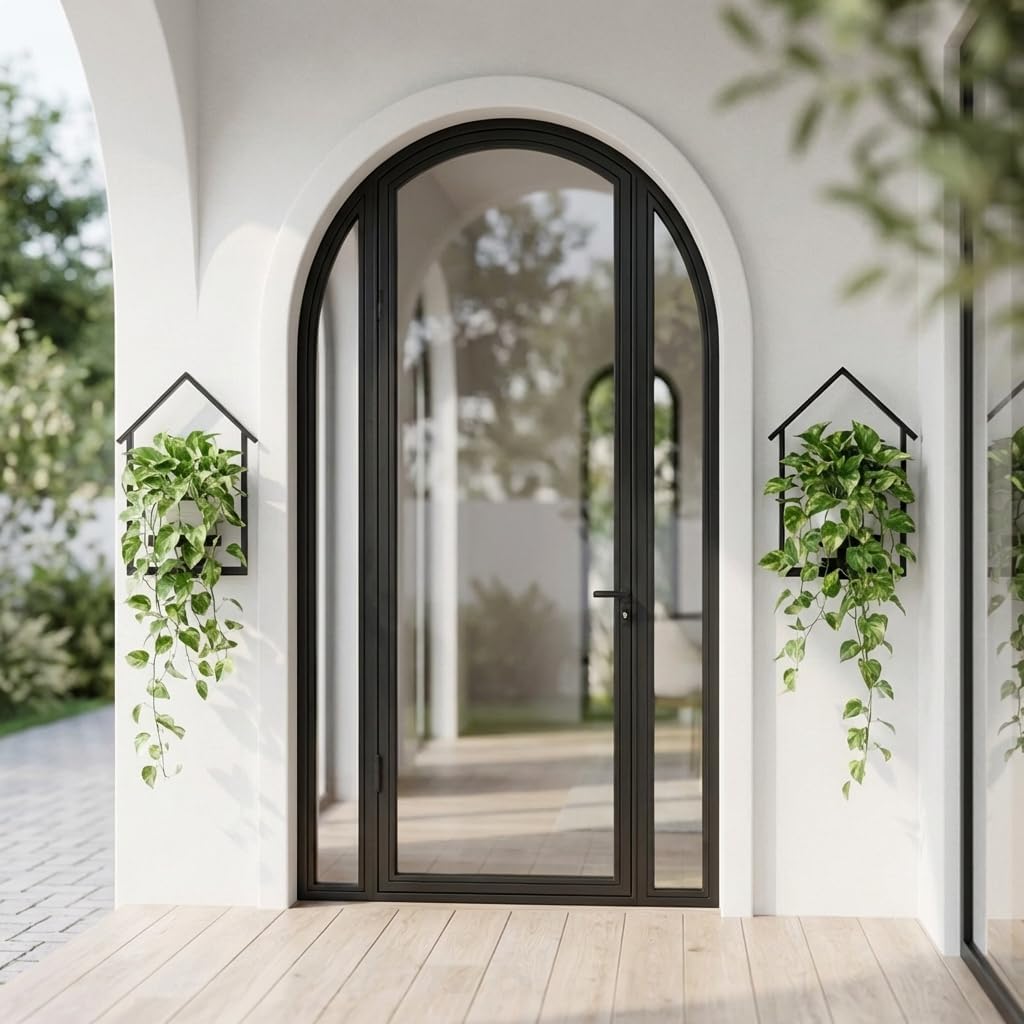 3 Pack Wall Plant Holders Sets, Metal Hanging Planter Holders for Indoor Outdoor Wall Art Decor, Modern Picture Frame Wall Hanging Plant Stand Shelves for Living Room Balcony Garden Patio