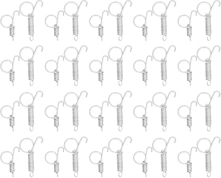 CHICIRIS Spring Cage Door Hook, 20PCS Cage Door Spring Hook Metal Finger Spring Latch Hook for Fixing Rabbit Pet Cage Door Farming EquipmentL
