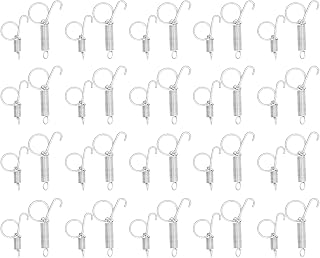 Spring Cage Door Hook, Cage Door Spring Hook Metal Finger Spring Latch Hook 20 PCS for Fixing Rabbit Pet Cage Door Farming Equipment(L)