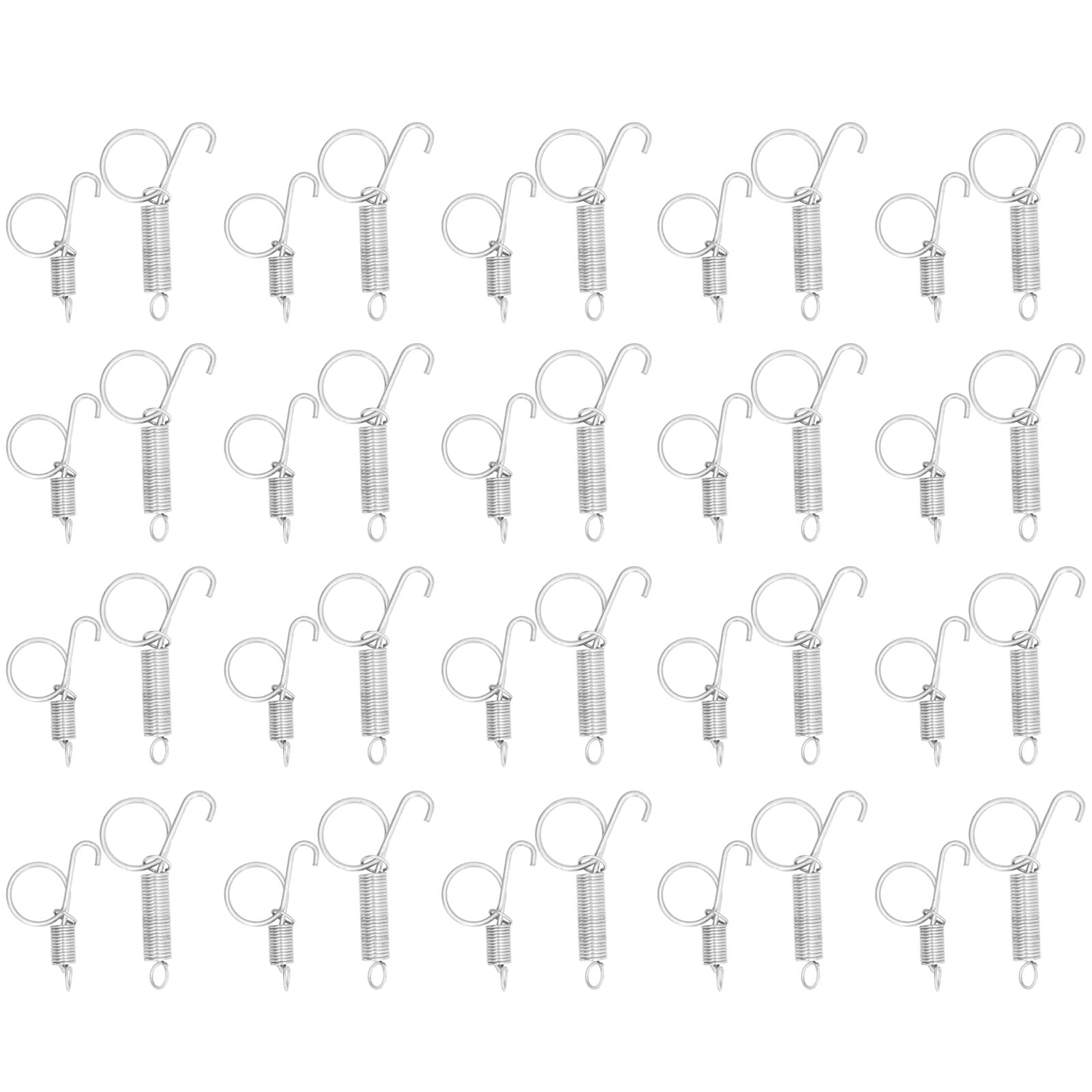 CHICIRIS Spring Cage Door Hook, 20PCS Cage Door Spring Hook Metal Finger Spring Latch Hook for Fixing Rabbit Pet Cage Door Farming Equipment(L)