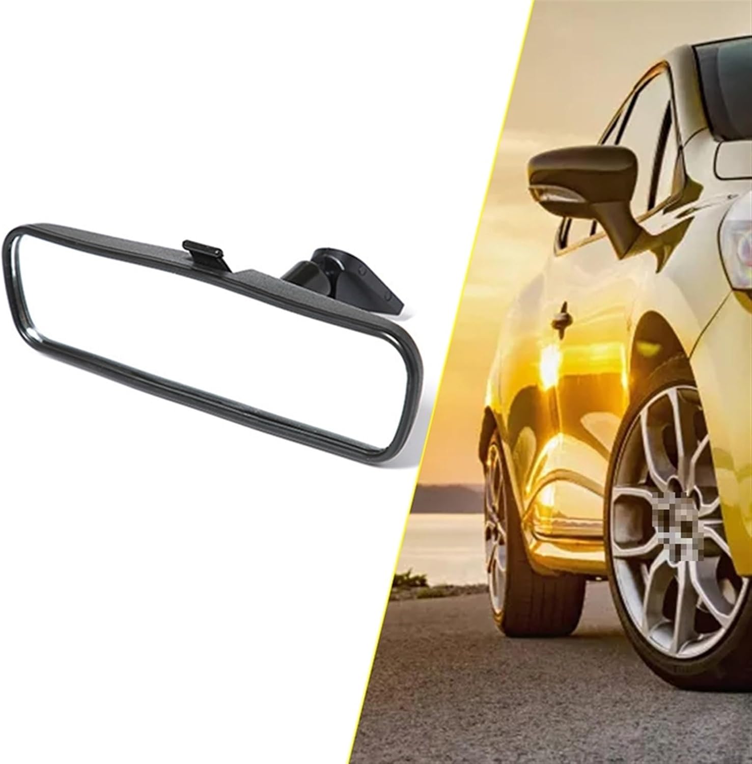 Interior Rearview Mirror Rear View Stick On Interior Car Van Lorry Mirror 210X50Mm with Big Sucker and Suction Cup Lock