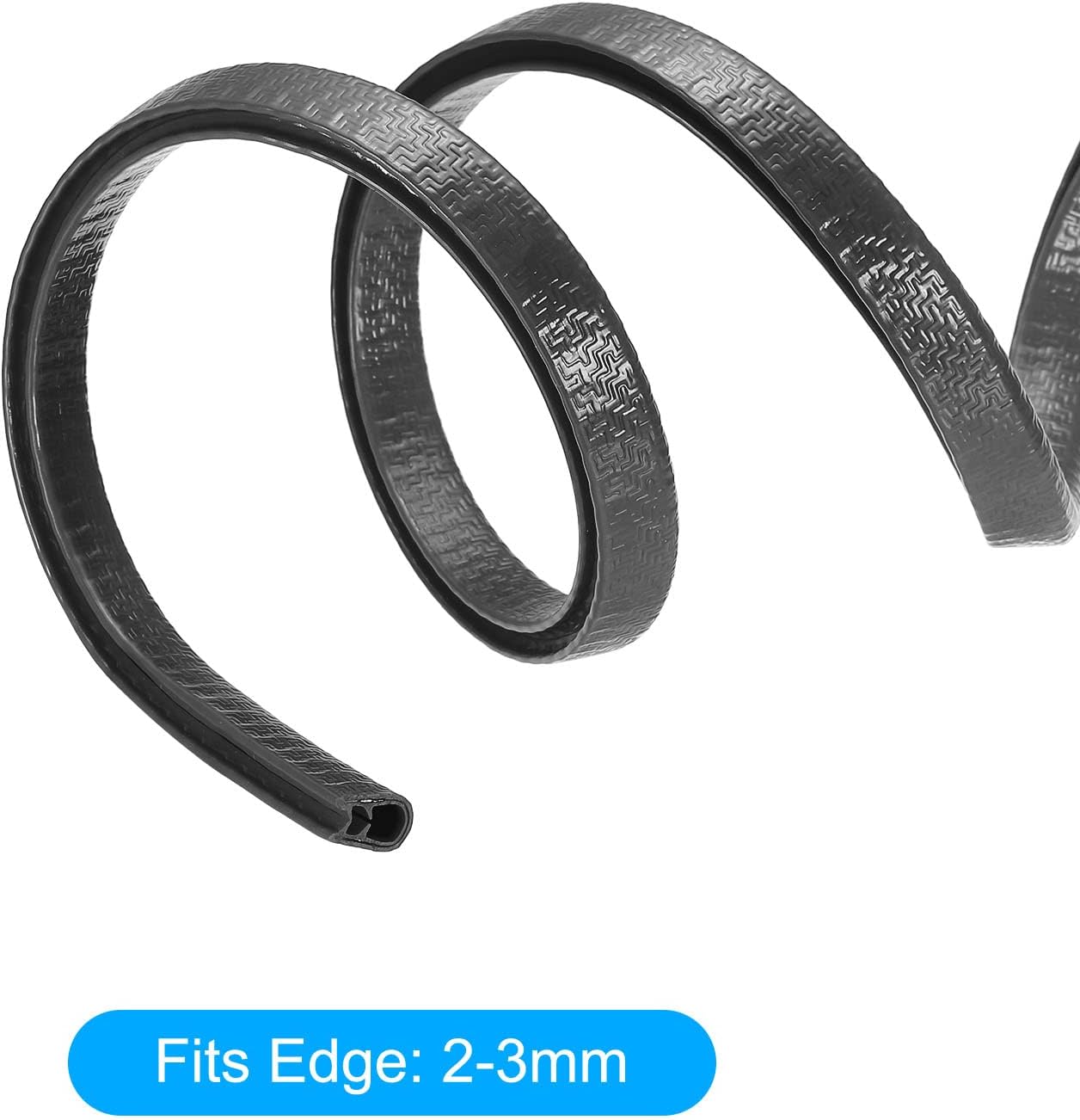 uxcell Edge Trim Black U Shape Edge Protector Rubber with Steel Clips Fits 5/64"-1/8" Edge 14.76Ft/4.5Meter Length Door Edge Guards