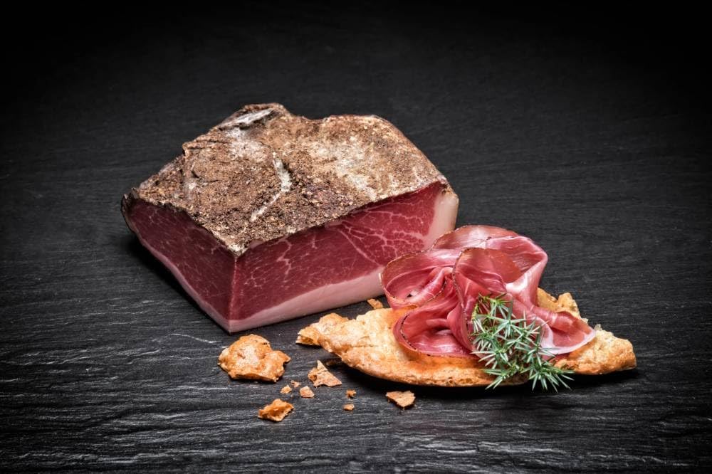 Almgourmet - Beuron de jambon de qualité supérieure - 2 pièces de 400 g chacune - 6 mois vieilli - Uniquement les pièces centrales