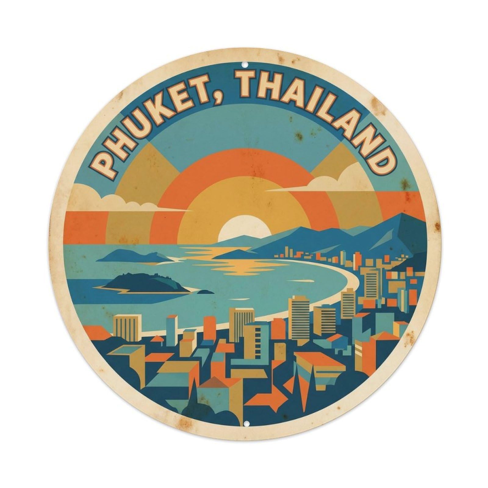 Phuket Rang Hill Mountain Island Viewpoint Nature Metal Tin Sign