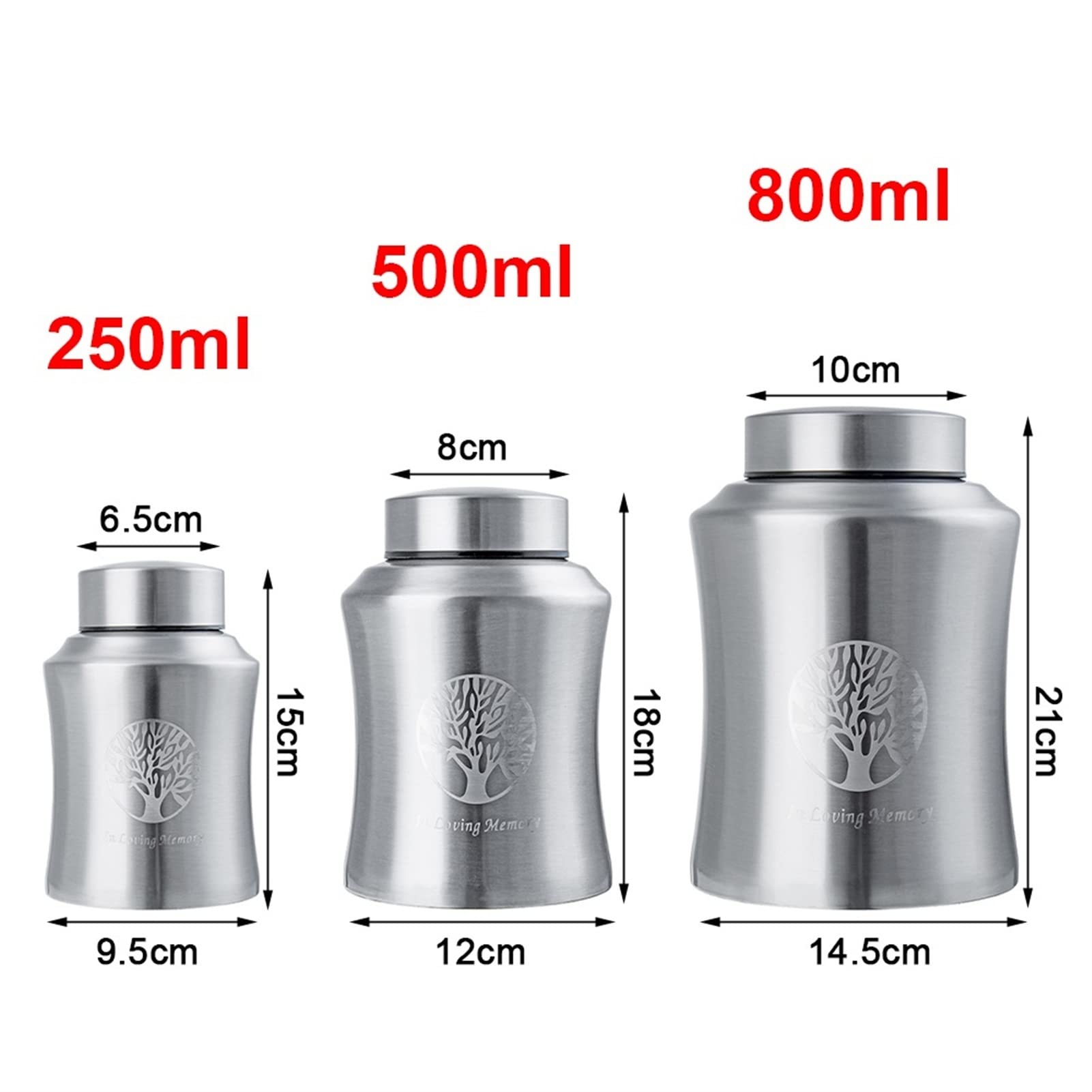 Memoriali per Animali Domestici Contenitori Urne Animali Domestici Cremazione Souvenir Possono Essere Utilizzate Cani Gatti Uccelli800/500/250Ml Cassetta Funebre(Red,500ml)