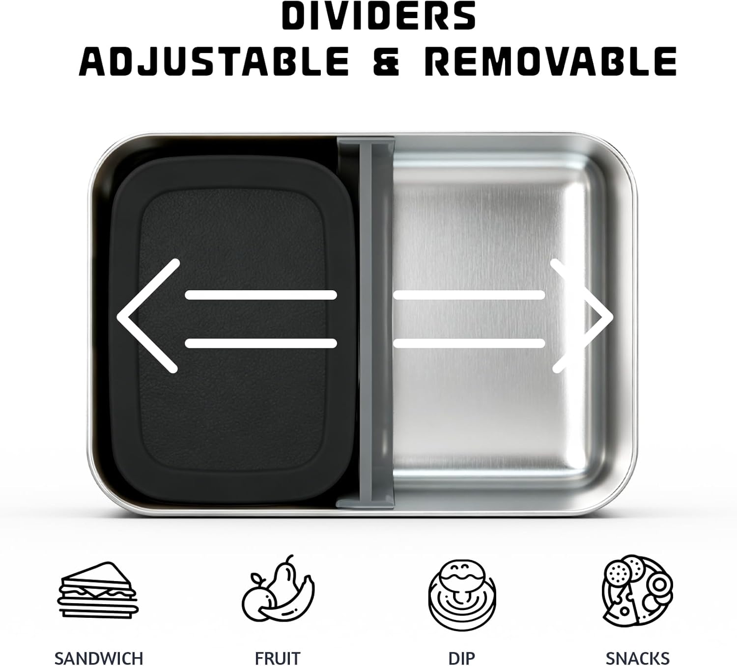 Stainless Steel Bento Box, 33oz Leak-proof Metal Lunch Box Container with Silicone Lid, Microwave-Safe, with Divider, Lunch Food Meal Prep Snack Container for School Work
