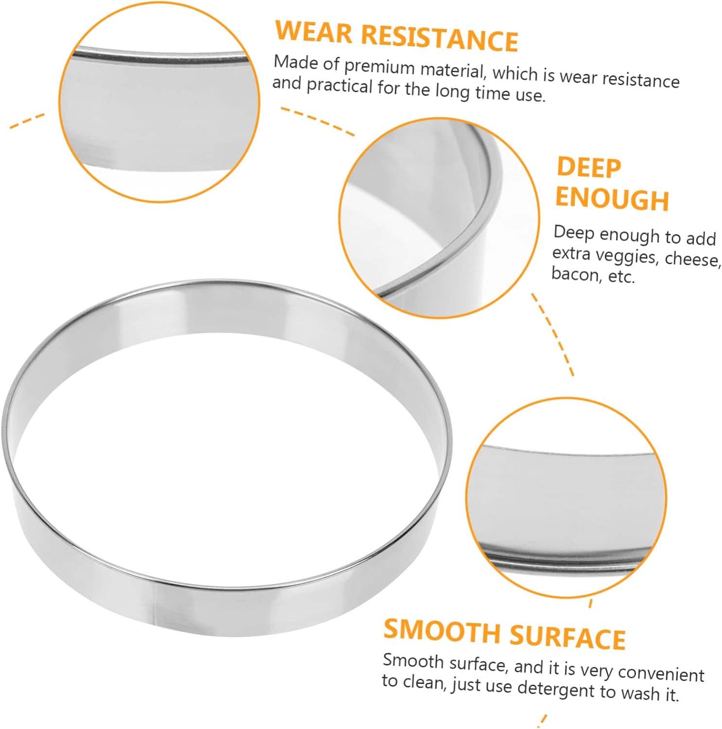 Heat Resistant Pizza Ring Tool for Baking Round Pizza Saucing Ring Easy to Clean and Use