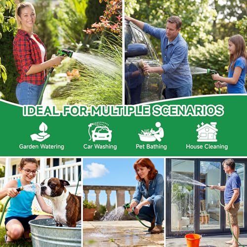 Watato Garden Hose 50FT Non-Expandable Water Hose Flexible Kink-Free Lightweight Leak-Proof Sturdy Outdoor Hose Water Pipe for Garden Yard Lawn Camper 3/4 Inch Fittings by Watato - Used condition - Image 6