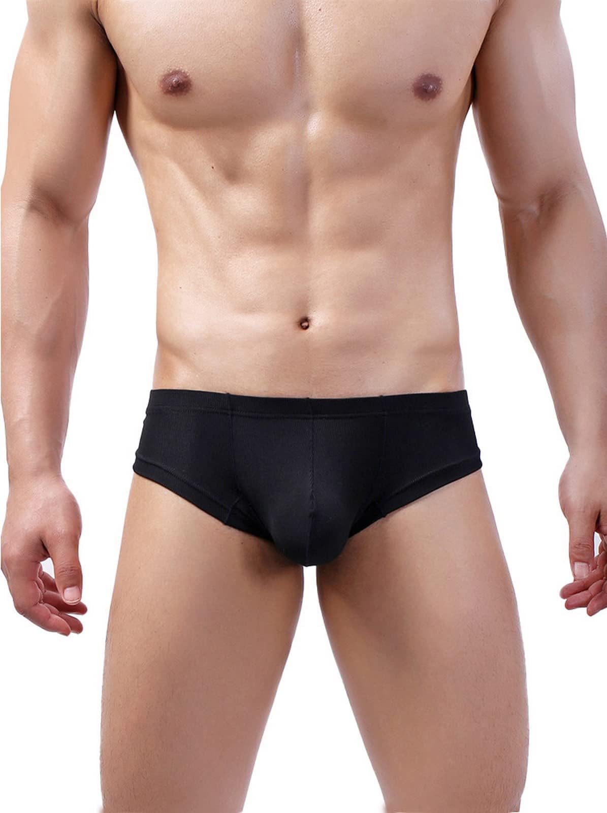 Men's Ice Silk Thread Underpants T Pants, Solid Color, Breathable G-string Pants