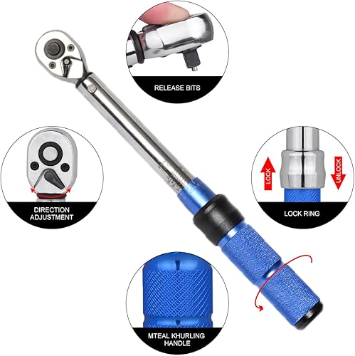 Miniatura 4 de COTOUXKER Juego de llaves dinamométricas para bicicleta, llave dinamométrica de 14 de pulgada de 2 a 24 Nm, kit de herramientas para bicicleta para