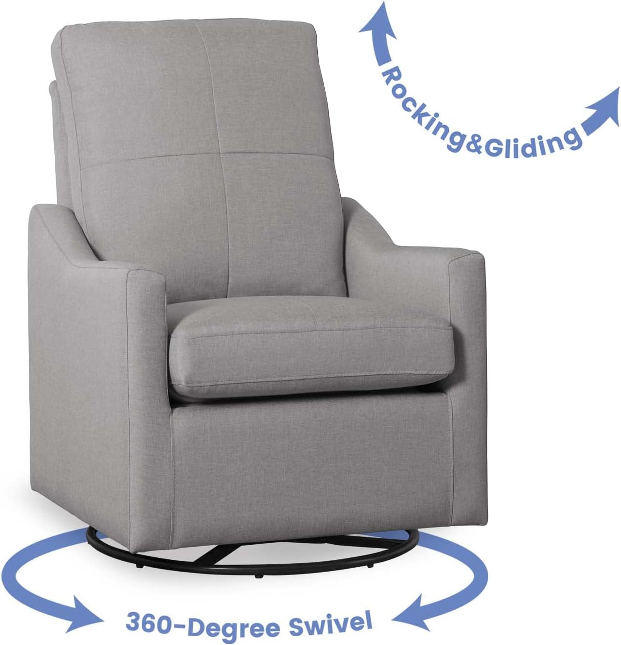 Delta Children Kenwood Glider Swivel Rocker Chair, French Grey : Home & Kitchen