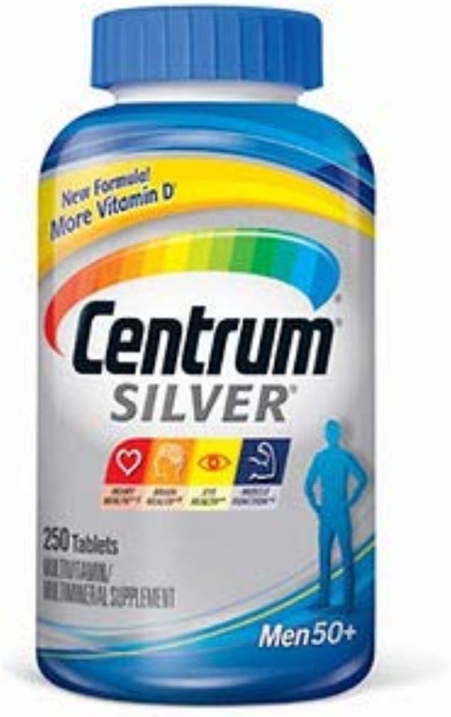 Centrum Silver Men Multivitamin/Multimineral Supplement Tablet, Vitamin D3, Age 50+ (250)