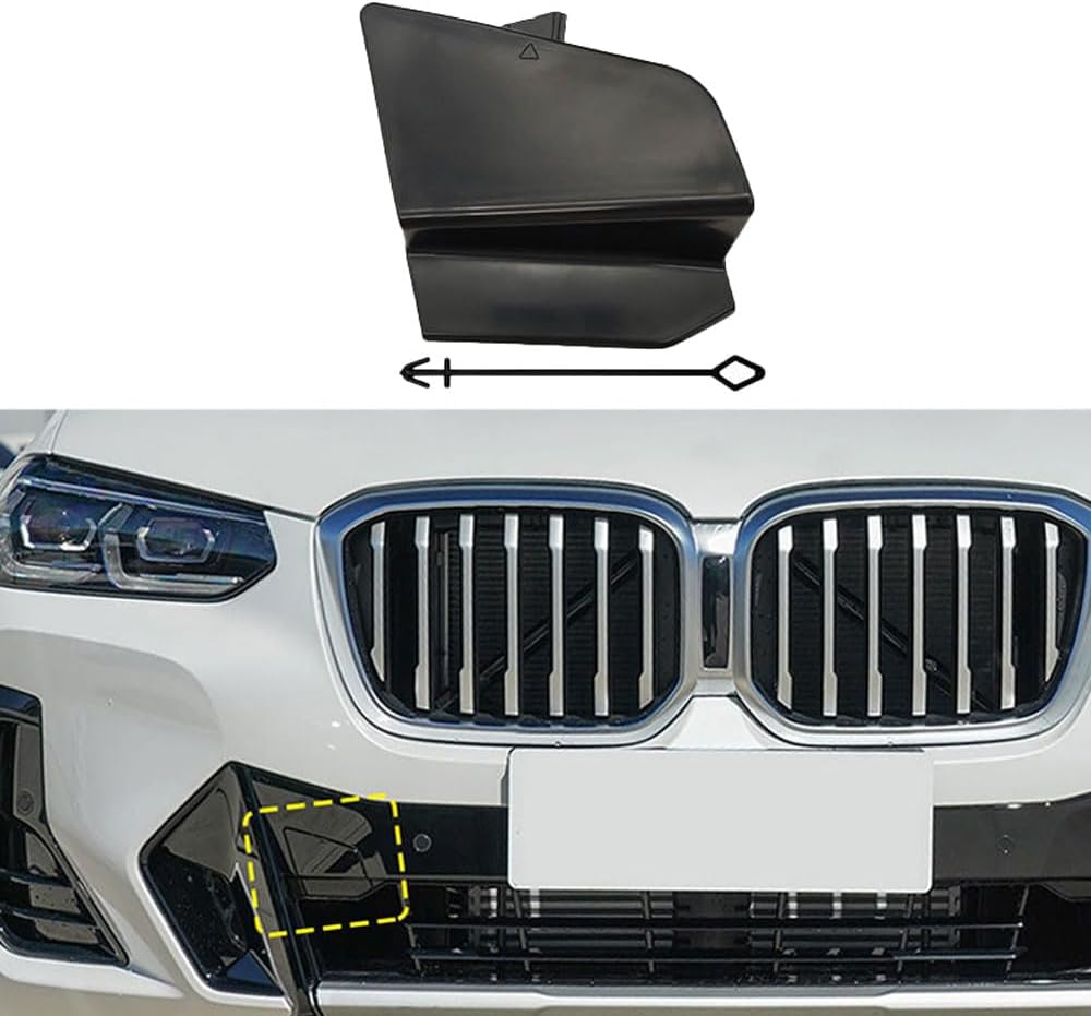 Front Towing Hook Hole Cover Compatible with BMW X3 X4 iX3 G01 G02 G08 2022-2024 Front Bumper Trailer Cover 51115A477A0 (Black)