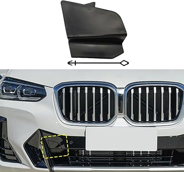 Front Towing Hook Hole Cover Compatible with BMW X3 X4 iX3 G01 G02 G08 2022-2024 Front Bumper Trailer Cover 51115A477A0 Unpainted