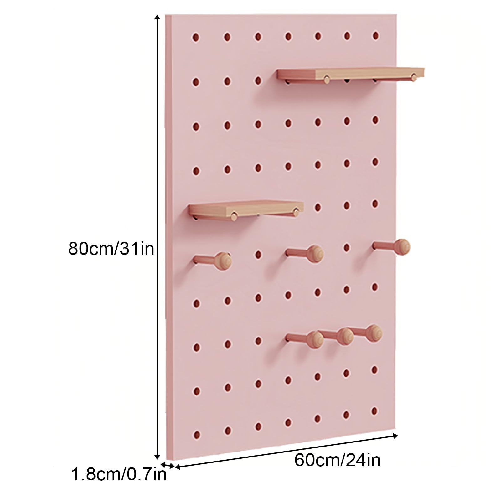 Wandmontierter Stecktafel-Organizer aus Holz, Multifunktionaler Lochwand-Werkzeughalter für Eingangsbereich, Zuhause, Büro, Wohnzimmer