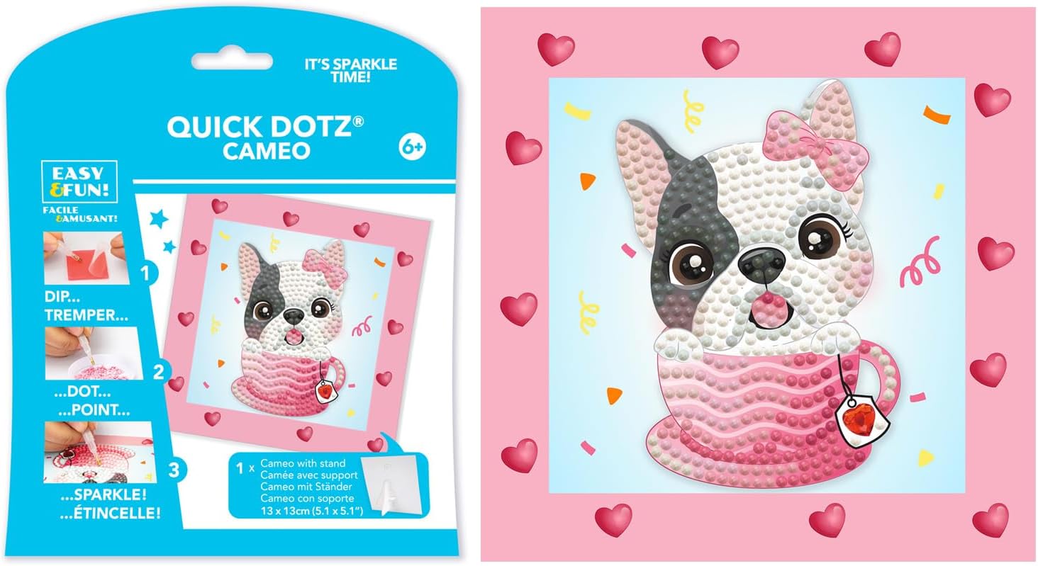 DIAMOND DOTZ Lovely Dog Diamond Painting Kits for Kids - Diamond Art Kits a Relaxing Creative Craft Kit with Dotz Gems 5.1"x5.1"