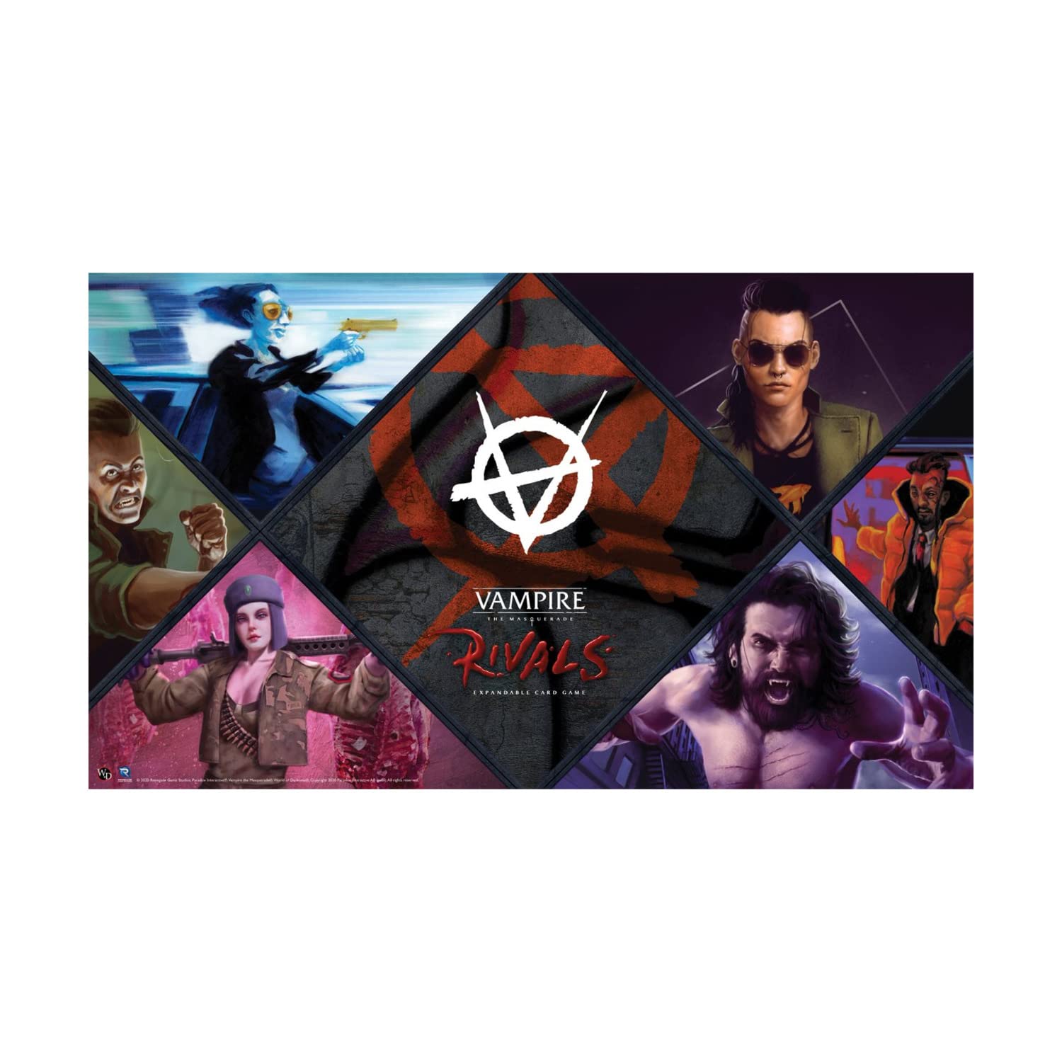 Renegade Game Studios | Vampire Rivals Brujah Clan Playmat | Official Card Game Accessory | 2-4 Players | 30-70 Minutes