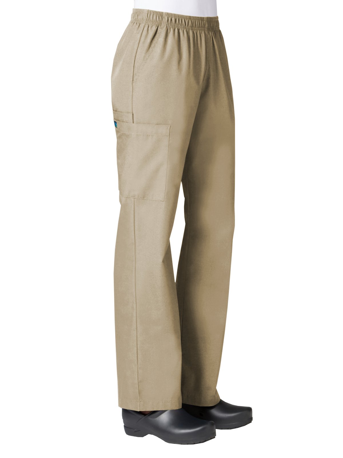 Maevn Women's Core Full Elastic Band Cargo Pants(Khakhi, Large Petite)