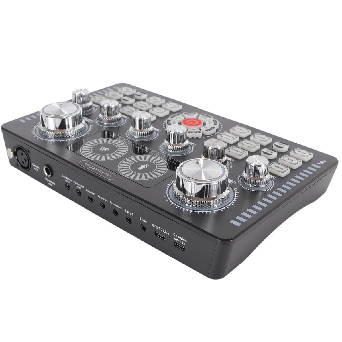 Alide Scheda audio Q7 Live, alimentazione Phantom a 48 V, riduzione del rumore di terza marcia per streaming live, podcast, voice over, canto, PC, smartphone