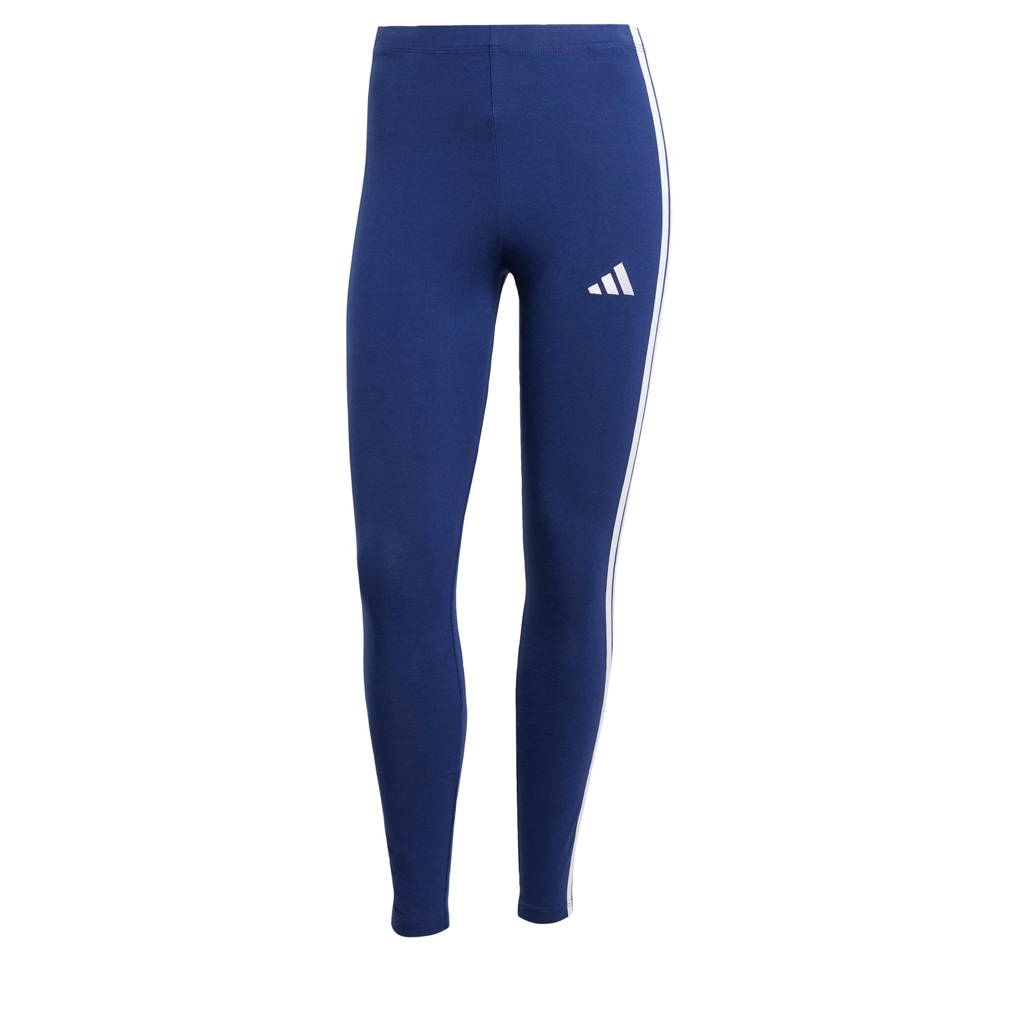 Adidas Femme Essentials 3-Stripes Cotton Leggings, Dark Blue/White, M