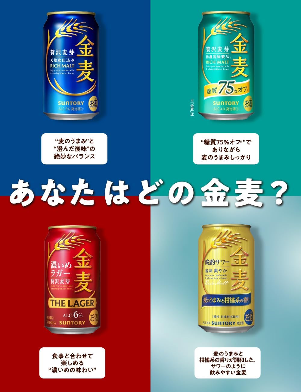 Amazon.co.jp: 金麦 糖質75%オフ 350ml 24本 [ サントリー