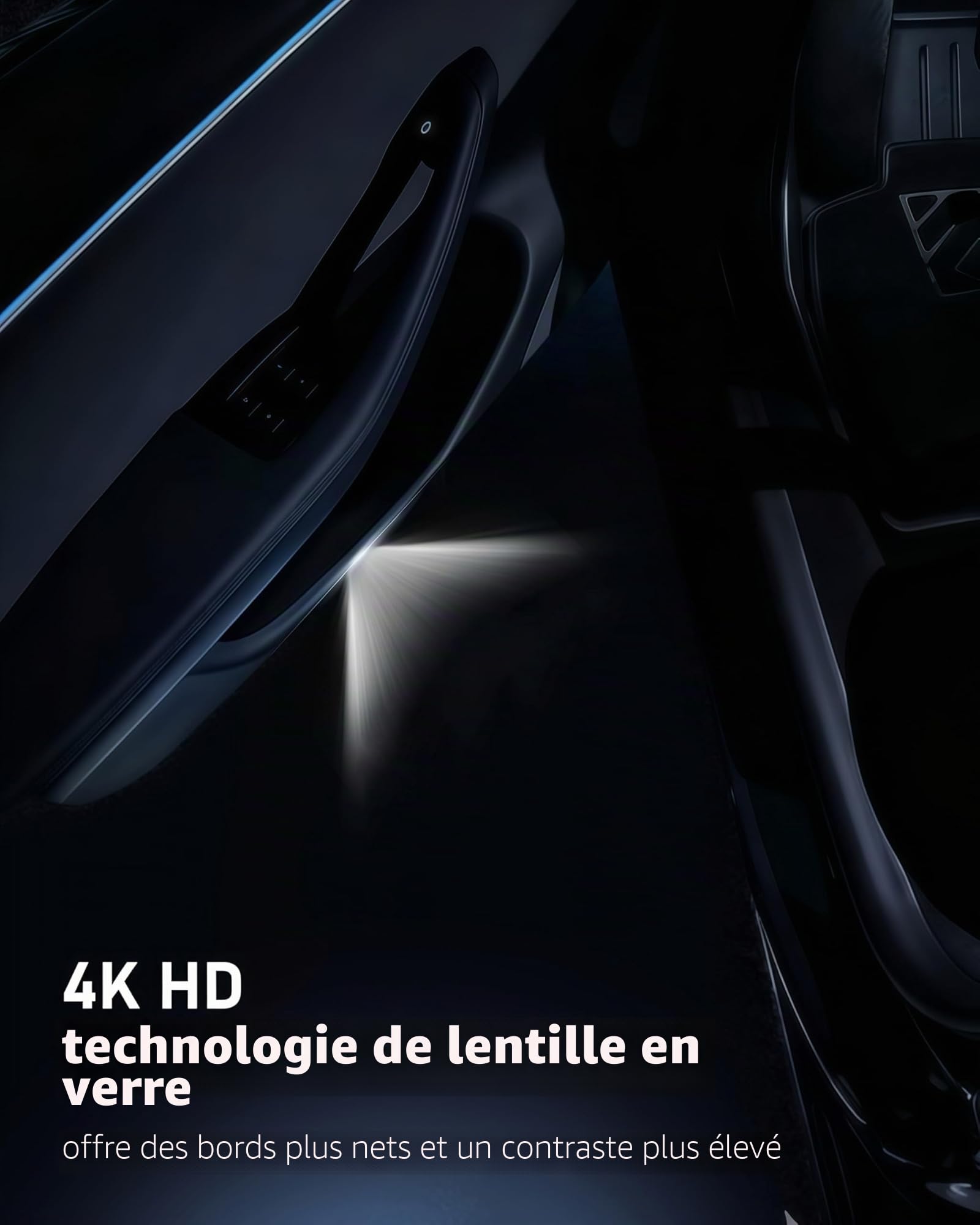 2 Pièces Lumière de Porte de Voiture, Lumières Menées de Porte de Voiture, Projecteur de Porte de Voiture Compatible with A B C E M G W166 W176 W205 W212 Serie
