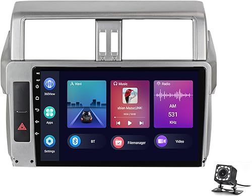 Android 11 Doble DIN in-Dash Estéreo para coche para Toyota Prado 2013-2017 10.2 '' pantalla multimedia receptor con Car-Play Android Auto Bluetooth