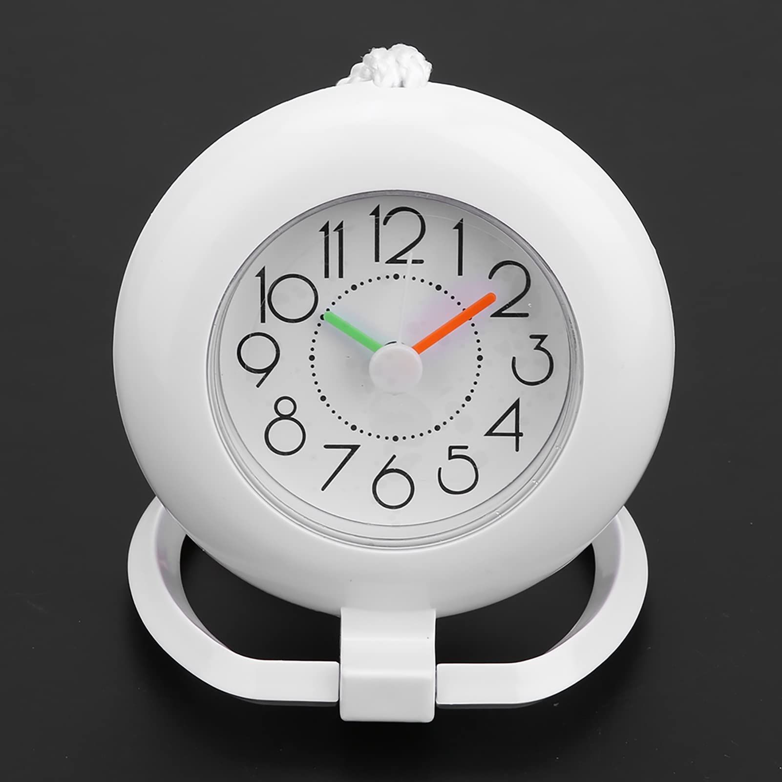 Reloj de Ducha Impermeable de Moda, de Mesa Colgante de Doble Uso, de Plástico para Baño Cocina Decoración del Hogar 12,2x9x14,3 Cm (Blanco)