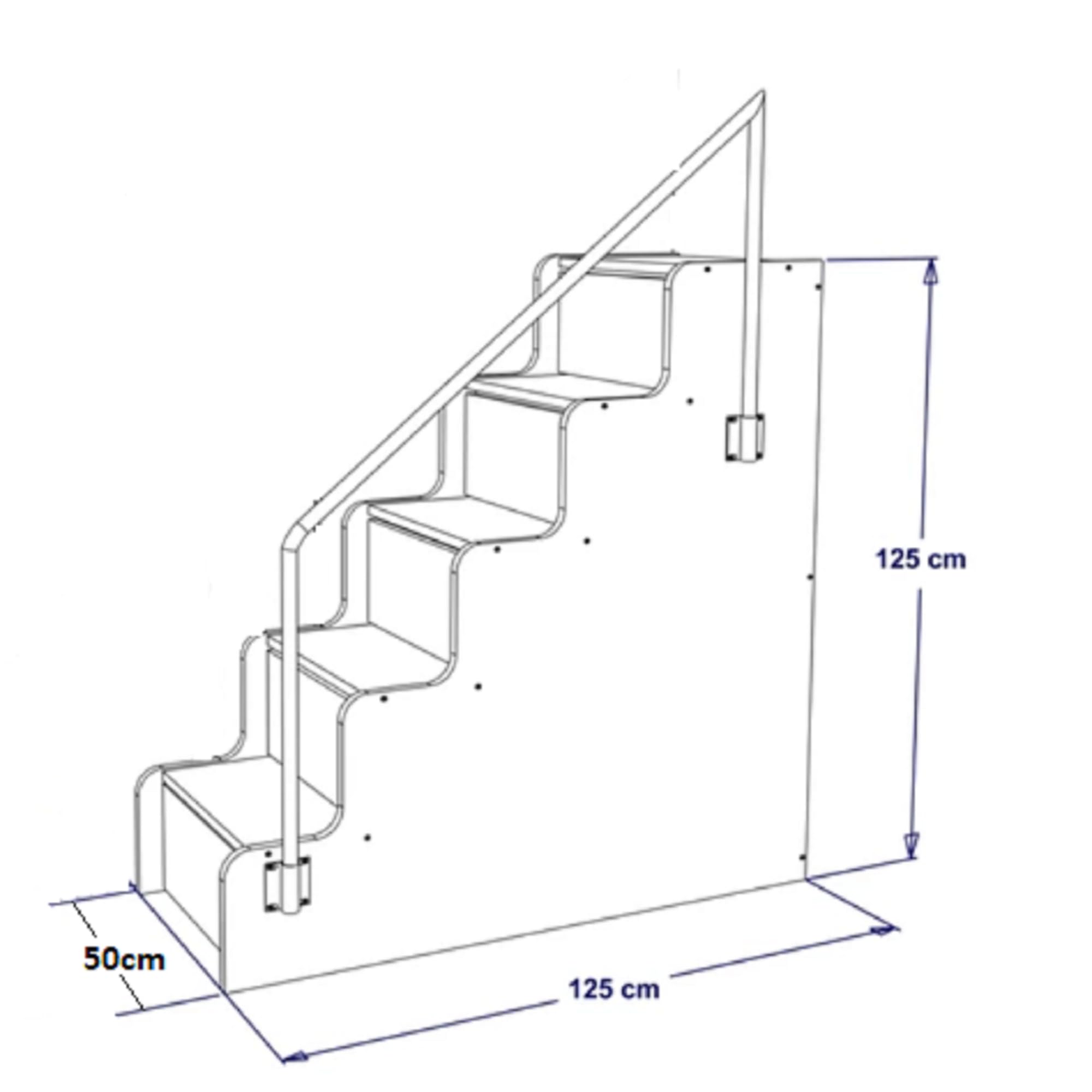 Treppe zum Hochbett Etagenbett JSM-4 MATT mit 5 Schubladen