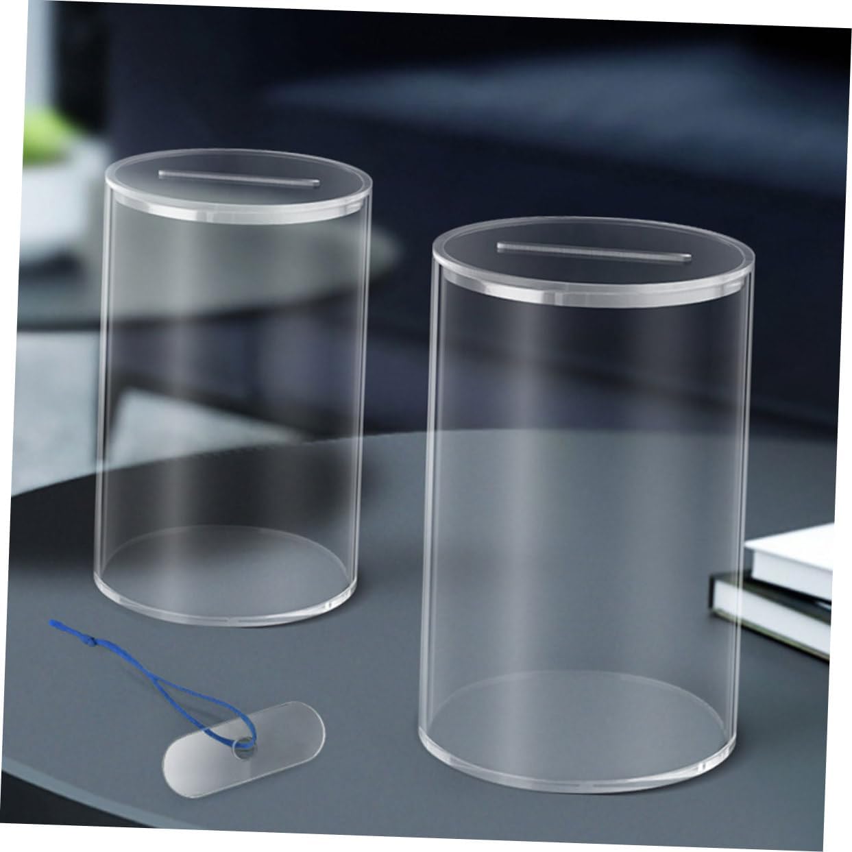 3-Piece Acrylic Money Saving Box Set Coin Bank Money Container for Boys and Girls Adults Supply Coin Pot Lid