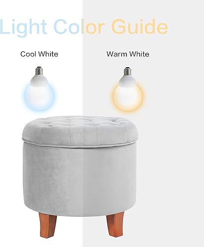 Miniatura 6 de Homepop Home Decor | Upholstered Round Velvet Tufted Foot Rest Ottoman | Ottoman with Storage for Living Room & Bedroom | Decorative Home Furniture,