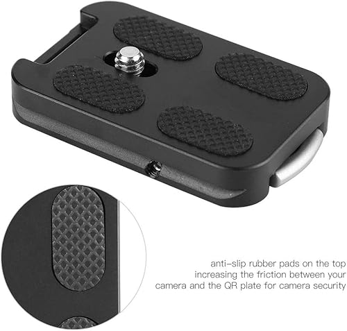 Miniatura 4 de Placa de liberación rápida, cámara de aleación de aluminio QR-60, placa universal de zapata rápida con placa de trípode de montaje de tornillo de 14