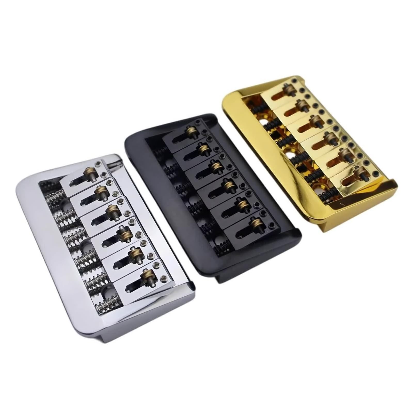 Standardowy mostek gitarowy Gitara Elektryczna 6 Strunowa Z Regulowanym Mostkiem W Rozstawie 105 Mm I Mosiężnym Stałym Siodełkiem(Gold)