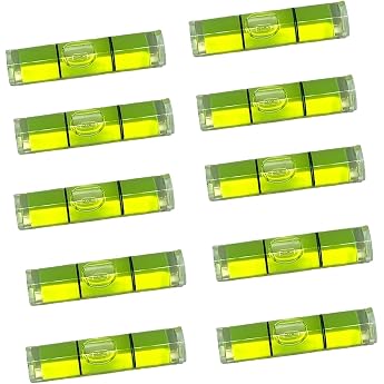 Mini Spirit Level Pack of 10 8 x 35 mm Bubble Small Level Instrument Balance Bubble Small Level for Levelling Camera Tripod Telescopic Workshop Turntable Hanging Levels Mark Measuring Devices