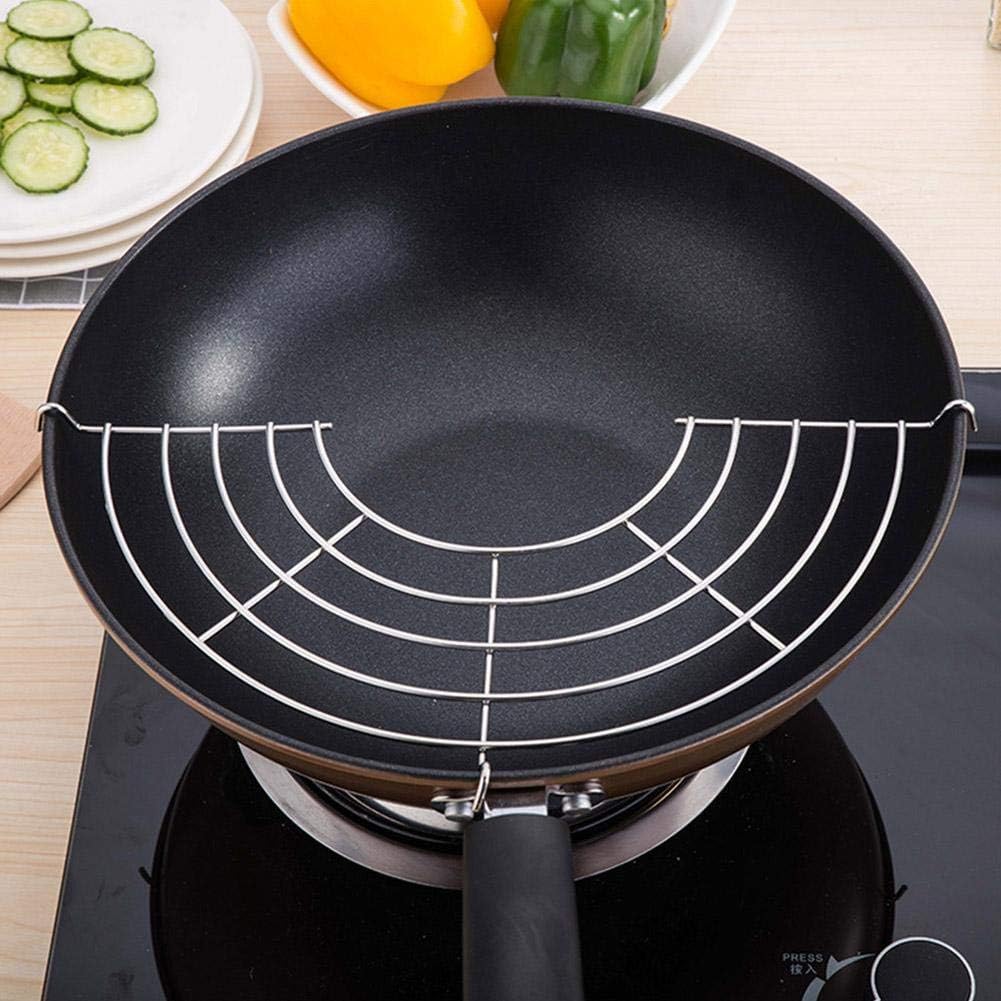 Stainless Steel Shelves Food Cooling Rack Strainer Kitchen Wok Fry Pan Pot for Fry Pan Drainer Rack for Fried Chicken(Large)