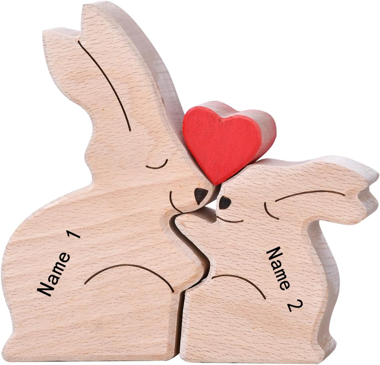 Personalized Easter Bunny Family Wooden Bunny Puzzles with Names Customizable Wooden Puzzle Easter Home Decor Table Decor Customized Bunnies Decor Gifts