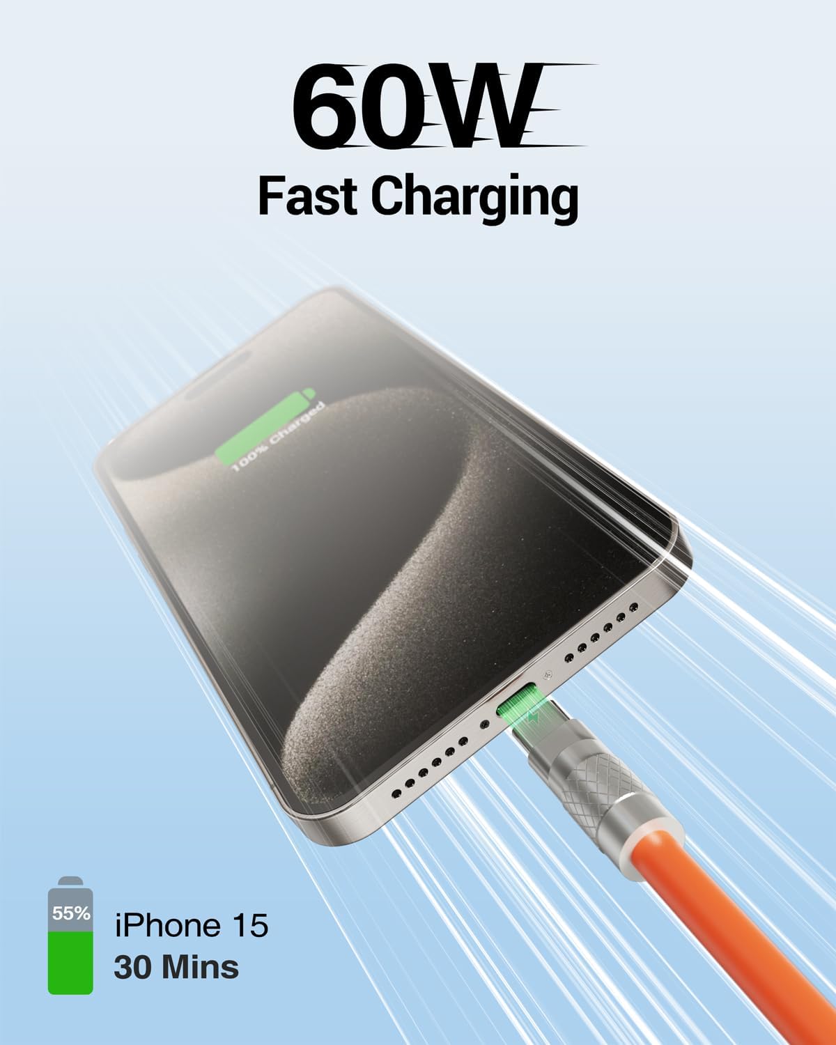 38600mAh Power Bank Solar Charger +3 in 1 Multi Charging Cable 4FT