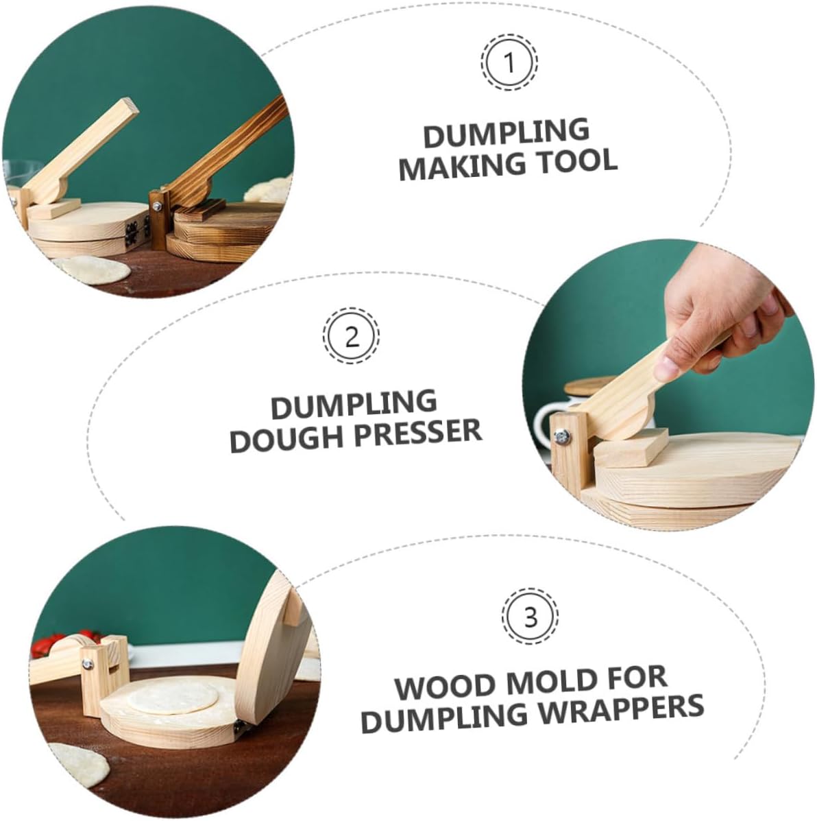 Dumpling Skin Press Wood Dough Pressing Mold Dumpling Wrapper Mold Save Effort