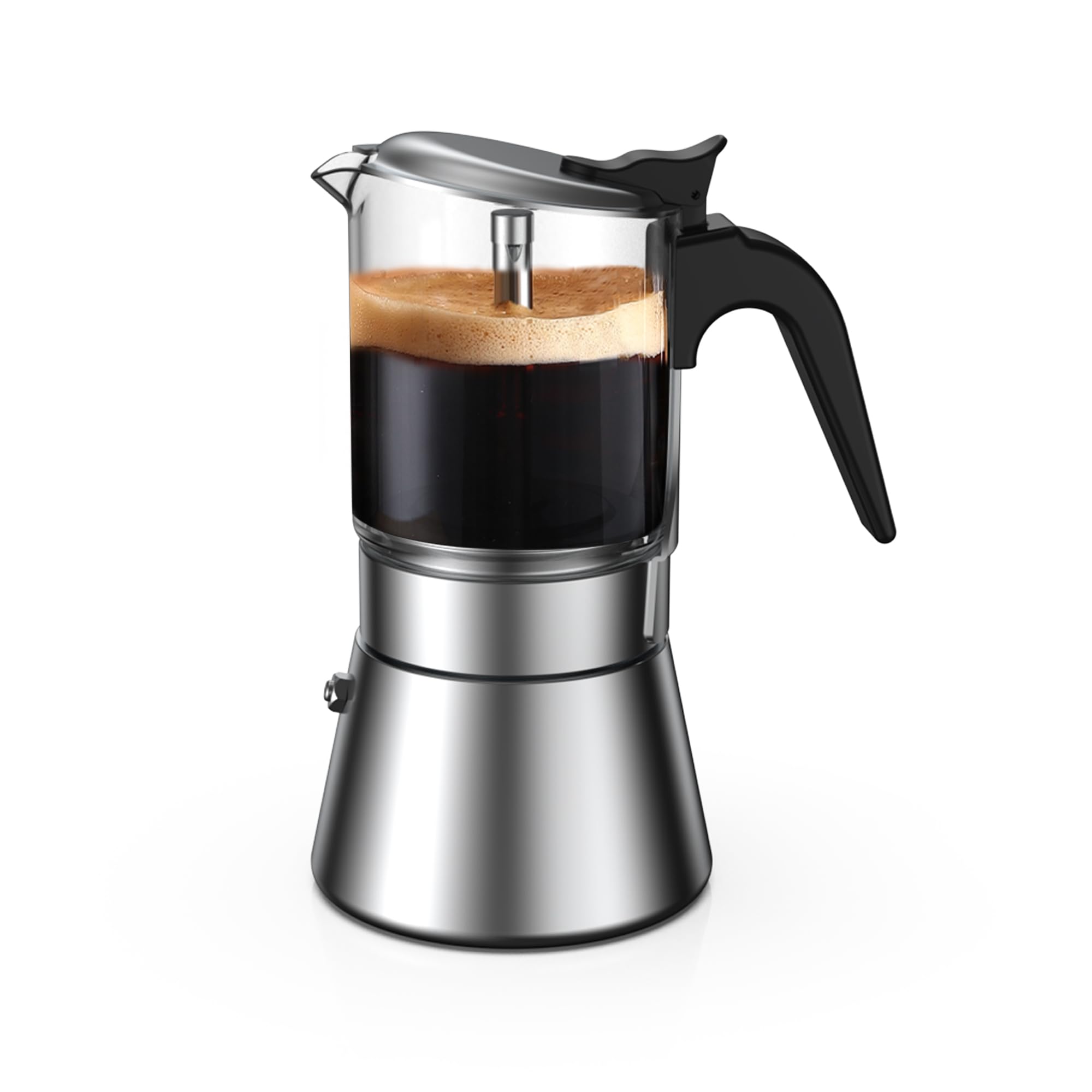 Cafeteira Italiana Any Morning - Aço Inox 200ml Fogão Café