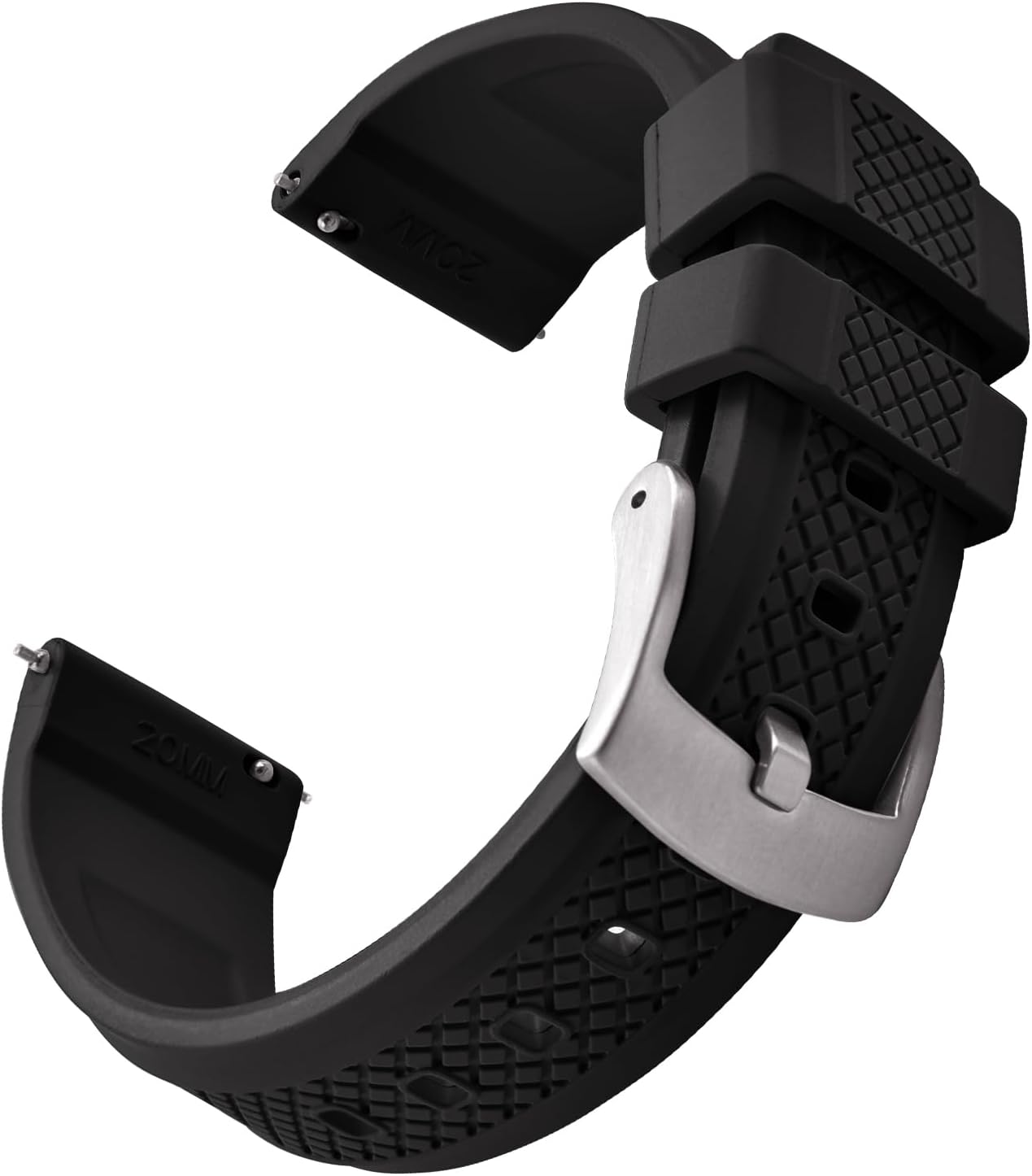 Fluorine Rubber FKM/FPM Watch Band - 20mm 22mm Quick Release Soft Diving Strap for Men Women