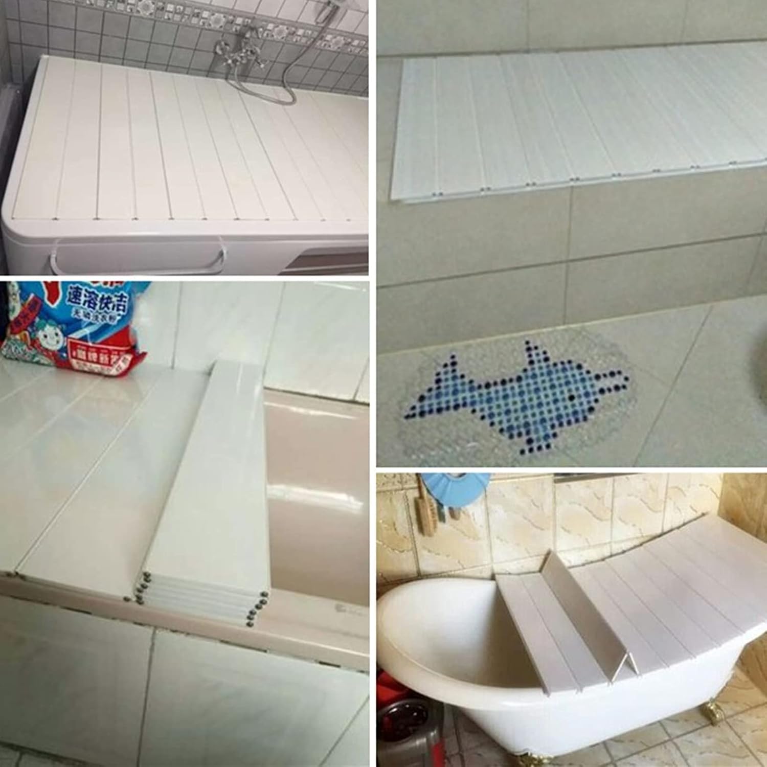 Folding Bathtub Cover Waterproof Insulation Cover Strong Load-Bearing PVC Bath Tray Apply to Basin Bathhouse Gym Thickness 0.7cm (Color : White Size : 70cmx140cm) (White 75cmx170cm)
