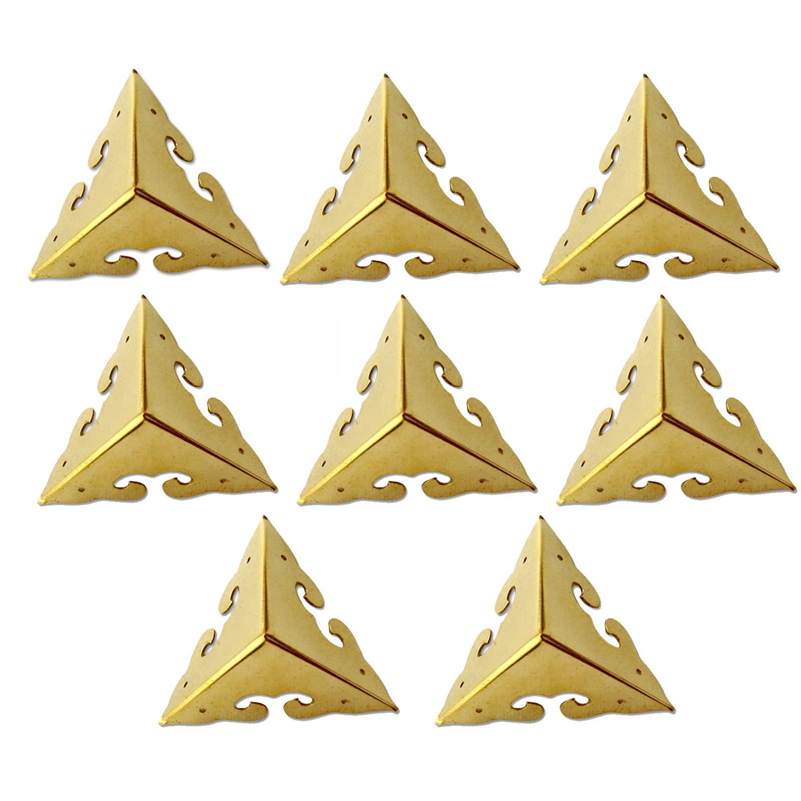 Guoyoocc 8pcs Eckenschutz,Möbel Ecken Dekorative Metall Schutz-Ecken,Kantenschutz Vintage Messing Antik Optik Schutzecken,für Möbel,Kommoden,Tisch Baby
