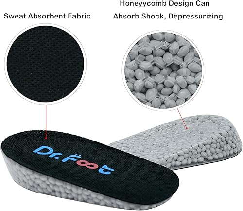 Vista 15 de Dr.Foot Plantillas de aumento de altura, inserciones de cojín de talón, inserciones de elevación del talón para discrepancias de longitud de pierna