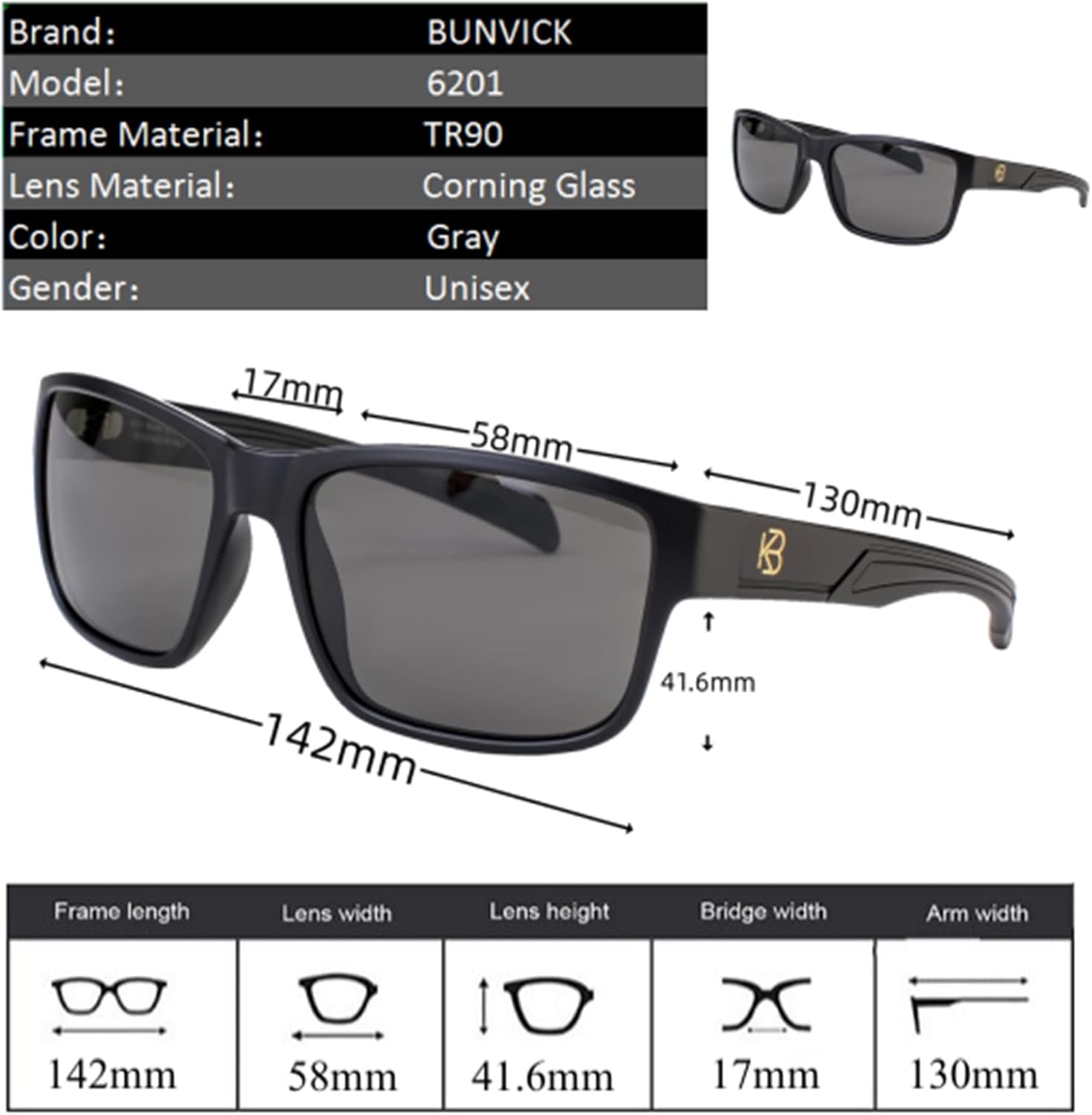 Polarized HD Genuine Glass Sunglasses for Men and Women, Italian Design, Anti-Glare,UV400,Corning True Glass Lenses - Image 5