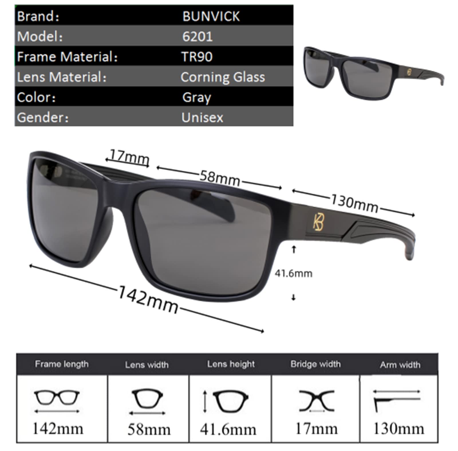 Lunettes de Soleil en Verre Véritable Polarisé Haute Définition Pour Hommes et Femmes, Design Italien, anti-reflets, UV400, lentilles en Verre Véritable Corning