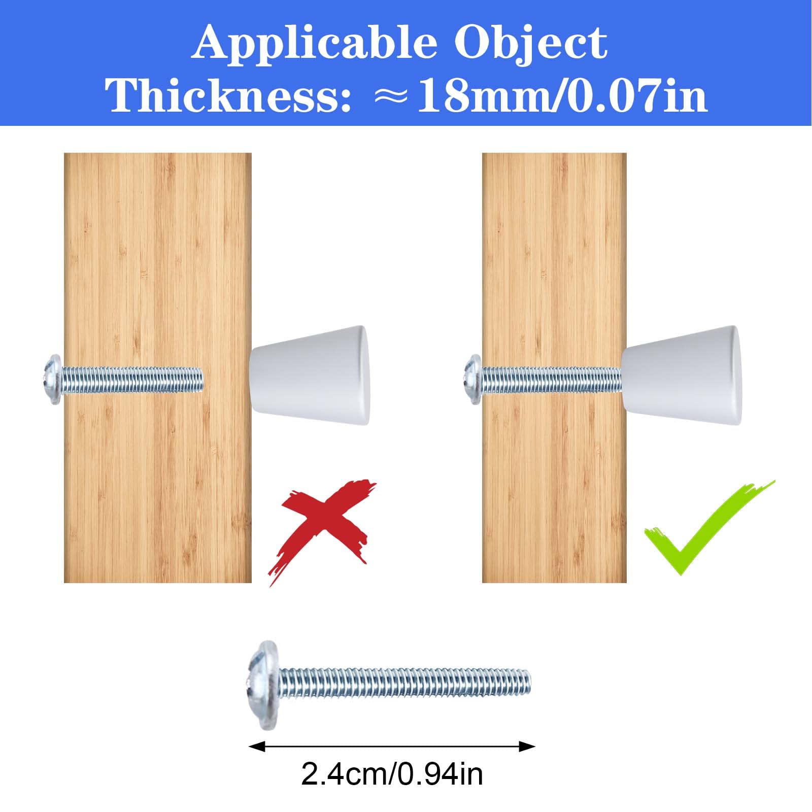 12 Pomelli Per Cassetti In Metallo Argento - Moderni, Per Mobili Con Spessore 18mm, Con Viti Incluse - Foto 8
