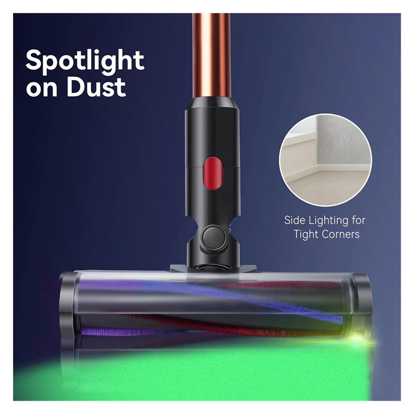 Reemplazo De Cabezal, Compatible Con Dyson, V7, V8, V10, V11, V12, V15, Cabezal Limpiador, Cepillo Giratorio Suave Con Luz De Detección De Polvo, Accesorio For Piso