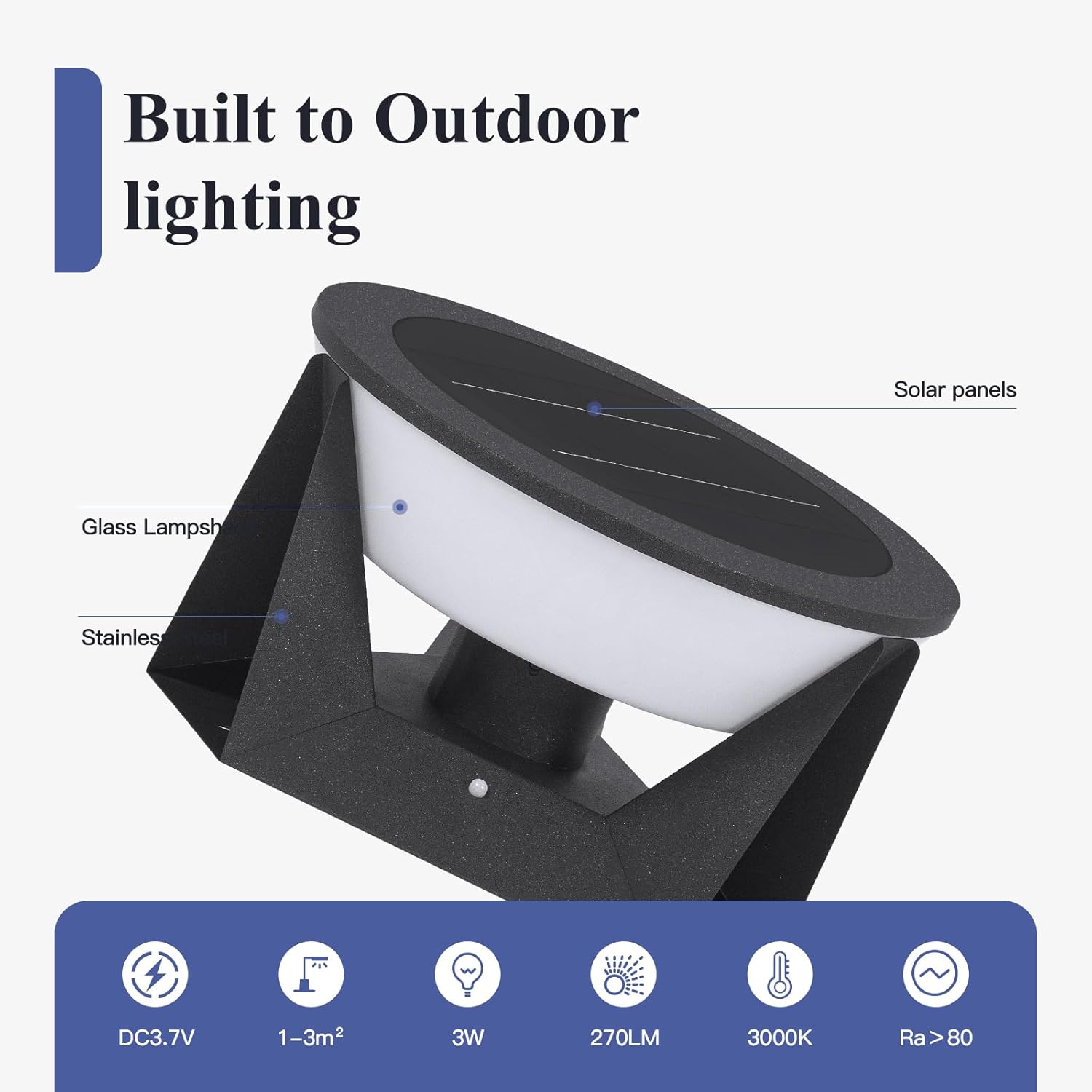 14.96" Floor Lamp with Remote Control, IP54 Large Solar Lanterns Outdoor Waterproof, 3000K LED Solar Patio Lights Outdoor Free Standing, Dimmable Modern Floor Lamp, Smart Garden Patio Lantern